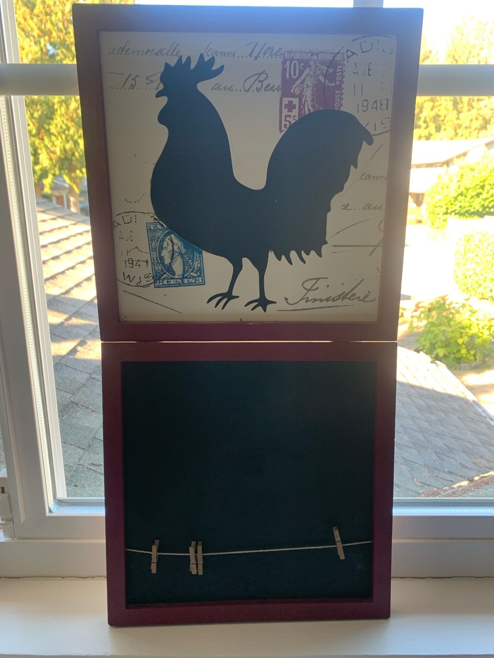 Vintage-Style French Country Rooster Chalkboard Memo Board